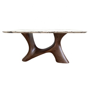 Modern Light Luxury 8 Seater Dining Table Set Y-shaped Legs Wooden Base <strong>Marble</strong> <strong>Top</strong> Rectangular Design for Home Restaurant Use - Product Image 5