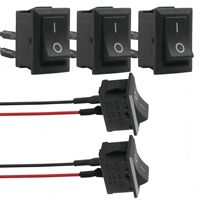 Interruttore a bilanciere rettangolare mini KCD1-101 SPST 2 pin ON-OFF 6A/250V 10A/125V Nero CQC CE per auto, barca, casa, fai da te con cavo, confezione da 5