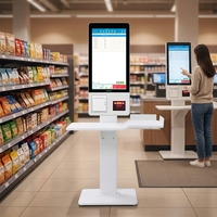 Sistema POS con Pantalla Táctil de 21.5 y 27 Pulgadas para Supermercados, Precio de Fábrica, Máquina de Pago Automático, Kiosco de Autoservicio para Pedidos y Pagos