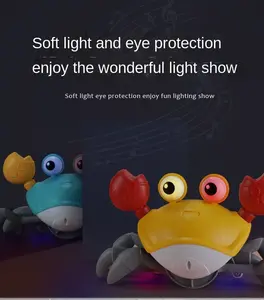 Mainan Pengindraan Otomatis Kepiting Elektrik dengan Musik dan Cahaya Mainan Anak-anak TikTok Diskon Besar Mainan Elektrik Anak-anak