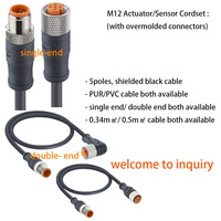 Kit de Inicio de Alimentación N2K NMEA 2000 DIN, Cable de Conexión, Terminador, Conector en T, M12 de 5 Pines, Impermeable IP67, Macho/Hembra, 60V, Latón Dorado