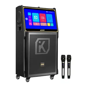 Koda Công Suất Cao 18 Inch Bằng Gỗ Đa Phương Tiện Không Dây Karaoke Dj Hộp Âm Thanh Xe Đẩy Bên Loa Với FM Đài Phát Thanh