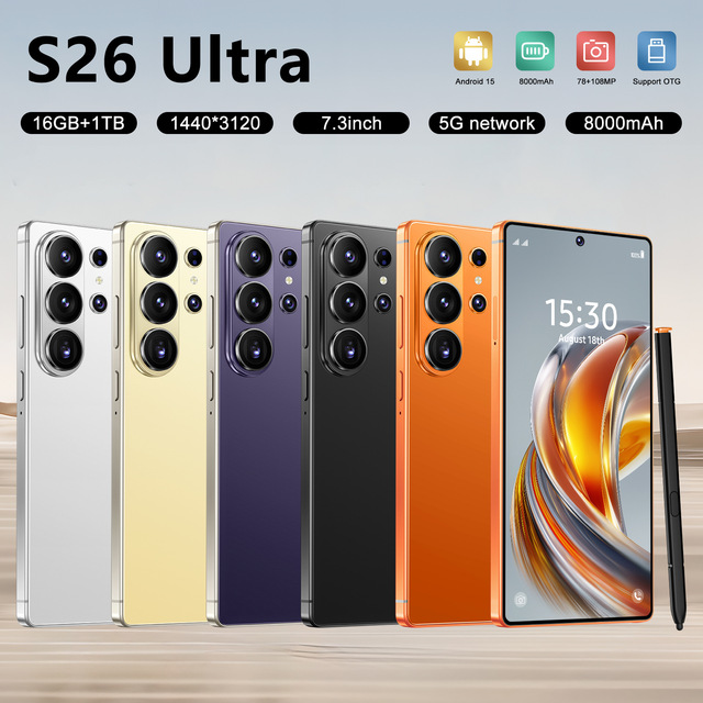 2026 New Mobile Phone Bestseller S26 Ultra Octa-Core 4+64G Metal Battery 4000mAh Hotel & Outdoor Use