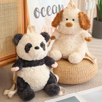 Sac à dos en peluche de qualité supérieure, cochon de ferme rose, sac à dos de dessin animé panda, sac à dos en peluche renard doux
