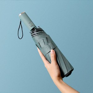 Paraguas Plegable de Tres Secciones, 10 Varillas, Apertura Automática, Resistente a los Rayos UV, de Nailon, para Sol y Lluvia, Diseño Minimalista y Ejecutivo - Product Image 4