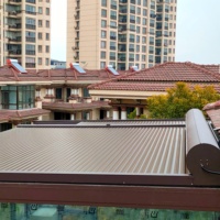 Auvent motorisé rétractable en alliage d'aluminium avec persiennes, protection solaire électrique, imperméable, anti-UV, isolation thermique, pour balcon extérieur