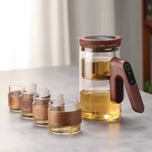 Théière en verre borosilicate haute résistance avec traitement de minuterie intelligent, capacité de 550 ml, bouteille filtrante à eau, ensemble de boisson, infuseur à thé intelligent - Product Image 5