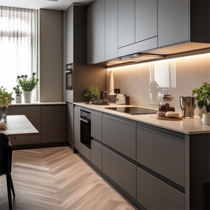 Cbmmart nhà máy một cửa giải pháp xây dựng nội thất nhà bếp lưu trữ Vòi chậu gỗ rắn tủ bếp hiện đại 1 Bộ - Product Image 6