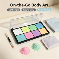 Palette de peinture pour le visage à base d'eau, écologique, non toxique, 8 couleurs, kit de maquillage portable pour la peinture corporelle pour enfants, fête d'Halloween