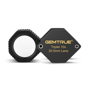 GemTrue DK18002 Black 10x Diamond Loupe 20.5mm with <strong>Triplet</strong> <strong>Lens</strong> and Comfortable Rubber Grip for Precise Grading - Product Image 4