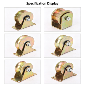 Roue à rainure en V avec support, roulement à double rouleaux pour portail coulissant robuste, plaque de base en acier, certifiée CE, OEM disponible - Product Image 2
