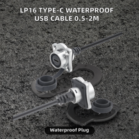 Adaptador STA SL16-TYPE C, Conector USB Macho-Hembra de Plástico, Cable de Extensión de Datos a Prueba de Agua IP67/IP68, Contactos Chapados en Oro, LED
