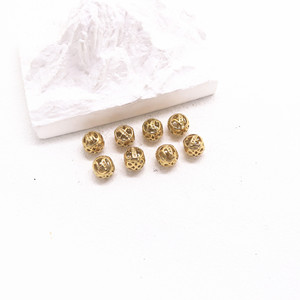 Yunnique – perles rondes en acier inoxydable plaqué or, pour la fabrication de bracelets, accessoires de bijoux, entretoises de 6mm - Product Image 3