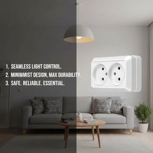Европейская стандартная однополюсная настенная розетка 10А с выключателем для управления освещением, накладной монтаж, немецкий тип, электрическая розетка для зарядки - Product Image 3