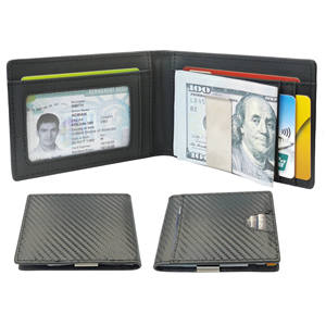 Custom Minimalist Slim Rfid Blocking <strong>Card</strong> <strong>Wallet</strong> Front Pocket Genuine Leather Men <strong>Wallet</strong> - Product Image 2