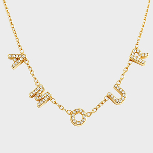 Collana con Ciondolo a Forma di Lettera <span class=keywords><strong>AMOUR</strong></span> in Acciaio Inossidabile Placcato Oro 18k, Regalo per Donne, Gioielli in Acciaio Inossidabile all'Ingrosso - Product Image 5