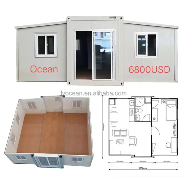 En çok satan avustralya için Modern tasarım taşınabilir katlanır kolay kurulum iki yatak odalı 20Ft genişletilebilir konteyner ev yaşam için