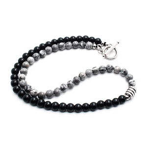 Fashion Mens Gemstone Beads <strong>Necklace</strong> Waterproof <strong>Toggle</strong> Clasp 6mm Natural Stone Beaded <strong>Necklace</strong> Wholesale - Product Image 4