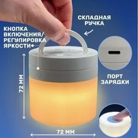 Lampu Malam LED Silinder Pintar Pelindung Mata untuk di Samping Tempat Tidur, Lampu Kamar Tidur Berubah Warna dengan Sensor Gerak Ambient