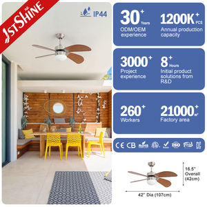 1stshine Ventilateur de Plafond Extérieur IP42 Tavan Pervanesi 3 Vitesses Wind Adjustable Waterproof Ventilateur de Plafond - Product Image 3