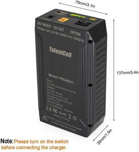 PB240A1 TalentCell 24V литий-ионный аккумулятор Перезаряжаемый 25,9 V 3200 мА/ч, 82.88Wh Li-ion batterieswith DC 24V/12V и выходом 5V - Product Image 3