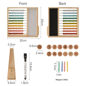 Calculatrice en bois Perle en bois Jouets Classification mathématique Planche à dessin colorée Aides pédagogiques Montessori - Product Image 3