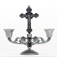 Porte-bougies en métal européen et américain, ornements de bureau pour la maison, ornements artisanaux religieux en métal