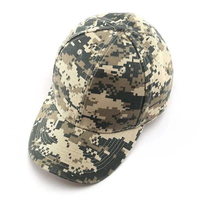 Gorra de béisbol de camuflaje digital de 6 paneles con logotipo personalizado al por mayor, de algodón estructurado con hebilla metálica, táctica para exteriores, marcas de equipo, a granel