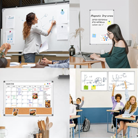 Tableau blanc magnétique mural facile à écrire et à effacer, cadre en acier, plastique et métal avec tableau d'écriture en aluminium
