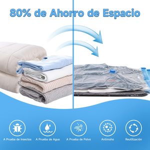 Sacs de rangement sous vide avec pompe à air électrique réutilisable, gain de place, en PA et PE, pour vêtements, oreillers, couettes (lot de 10) - Product Image 3