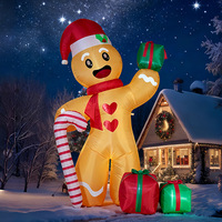 Décoration de Noël géante personnalisée en forme d'homme en pain d'épices, en polyester imperméable et réutilisable, respectueuse de l'environnement, pour événements extérieurs