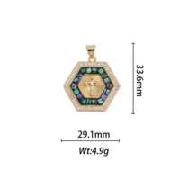 Luxe populaire opale laiton perle breloques croix pendentif Madonna mode bijoux pendentifs opale breloques
