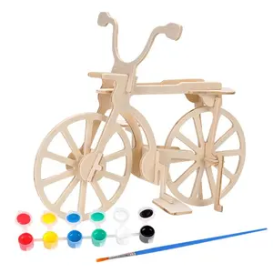男女通用木制自行车造型绘画玩具套装，适用于2至7岁的男孩绘画