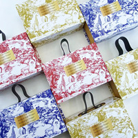 Boîte cadeau pliante en papier faite à la main, personnalisée, pour mariage arabe, islamique, musulman, avec poignée en cuir et fermeture magnétique, pour vêtements et chaussures