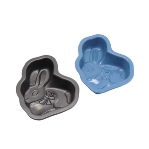 Osterhasenförmige Antihaft-<span class=keywords><strong>Backform</strong></span> aus Kohlenstoffstahl, niedliche Hasen-Kuchenform für DIY-Dessertbacken. - Product Image 3