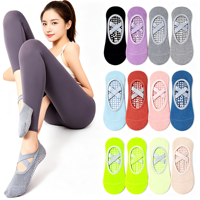 Chaussettes de yoga basses en coton premium à points antidérapants en silicone, avec soutien de la voûte plantaire croisé, pour femmes, idéales pour le Pilates, la barre, la danse et le fitness