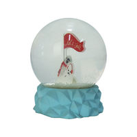 Cadeau personnalisé en gros de l'artisanat en résine ornements d'animaux cadeau d'artisanat en résine mignon chien de mer lion de mer boule à neige