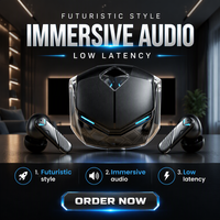 Écouteurs Intra-Auriculaires TWS Modèle Exclusif S45 avec Réduction de Bruit Active (ANC), Indicateur de Batterie LED, Mode Jeu à Faible Latence, Éclairage RVB et Application Audio HeyLink