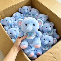 Peluches Éléphant Rose Mignon Kawaii à Oreilles, Jouets en Peluche pour Décoration de Chambre et Prix de Machines à Griffes d'Arcade - Vente Chaude