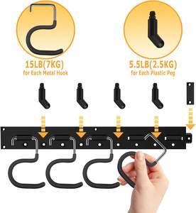 Gran oferta, nuevo estilo, ganchos de almacenamiento para garaje, utilidad doble resistente para organizar herramientas eléctricas, ganchos de montaje en pared, estante de almacenamiento de pared - Product Image 2