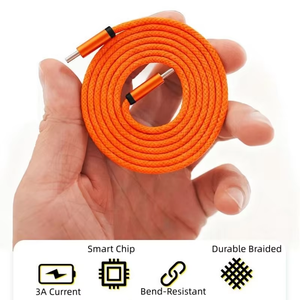 Câble de données plat tressé PD 60W en gros d'usine, câble de charge ultra-rapide USB C compatible avec les téléphones 17 et 16 - Product Image 5