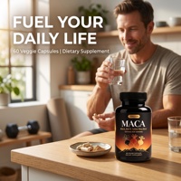 Capsules de Maca Noire OEM Strong Man & Plus, Emballage Personnalisé, Équilibre Hormonal & Soutien à la Vitalité et à l'Endurance