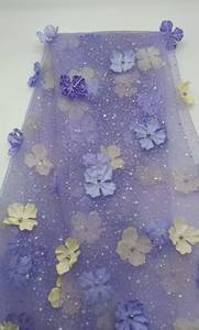 3 D Tissu en dentelle douce Fleur perlée Paillettes métalliques Tissu en maille pour robe jupe - Product Image 4