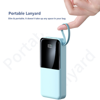 2024 produits les plus vendus double câble intégré LED affichage numérique PD22.5W charge rapide Slim Power Bank Station 20000 mah