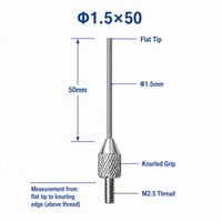 Sonde à pointe plate en carbure de tungstène SD1.5X50mm, filetage M2.5, pièce de rechange pour stylet de mesure d'indicateur de précision pour micromètre