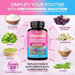 <span class=keywords><strong>Capsule</strong></span> de biotine et de collagène Brain Vitale, fabrication GMP ISO HACCP, <span class=keywords><strong>prix</strong></span> OEM rapide, étiquette privée, <span class=keywords><strong>prix</strong></span> réduit - Product Image 2