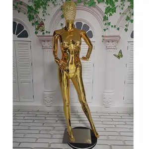 2020 תצוגת מלא גוף שמלת Dummy נקבה כרום ראש ברזל חוט זהב בובות