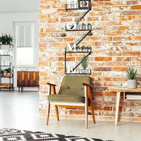 RUIMEI Étagère murale Fire Escape Étagère décorative en métal Présentoir à 4 niveaux pour décorations