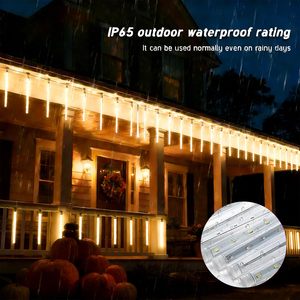 Guirlandes solaires en forme de pluie de météores, 8 tubes, étanches IP65, pour décoration extérieure de Noël, de jardin, de <span class=keywords><strong>maison</strong></span> et de toit. - Product Image 3