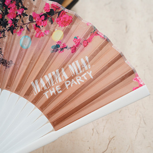 MUMU Abanico <span class=keywords><strong>de</strong></span> Bambú <span class=keywords><strong>de</strong></span> <span class=keywords><strong>Tela</strong></span> <span class=keywords><strong>de</strong></span> Seda con Acabado Pintado <span class=keywords><strong>de</strong></span> 23cm/7 Pulgadas, Estilo Chino, Escultura Personalizada China - Product Image 2